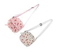 WESIEVYA 2 Stück pack Süße Erdbeertaschen aus Cord mit Verstellbarem Schulterriemen Geräumige Retro Umhängetasche für Damen und Mädchen für Sommer und Freizeit