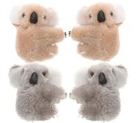 WESIEVYA 4 Stück Koala Haarspangen aus Flanell und Abs Kleine Niedliche Haarclips für Mädchen und Damen Stabile Haarnadeln für Geburtstag und Ball Modisches Haarstyling Zubehör