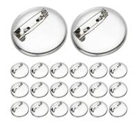 WESIEVYA 50 Stück Broschenverschlüsse Rund 2,5cm Edelstahl Broschennadeln mit Sicherheitsverschluss Schmuckzubehör für Selbstgemacht Bastelarbeiten Namensschilder und Modeaccessoires