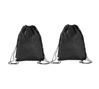 WESIEVYA 6 Stück Schwarze Leichte Aufbewahrungssäcke aus Vliesstoff mit Zugband Vielseitige Sport Reiserucksäcke für Fitness Yoga und Alltag Robuste Große Kapazität Einfaches Verschließen