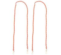 WESIEVYA Geflochtene Flaches Kettenband Schulterriemen Abnehmbar und Robust aus Pu Leder und Metall 2 Stück in Orange für Selbstgemacht Clutch und Schultertasche