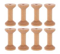 WESIEVYA Spulen aus Holz 8 Stück leere Holzspulen für Kordeln und Schmuck Vielseitig einsetzbar zum Nähen und Basteln khakifarbene 70 x 40 mm
