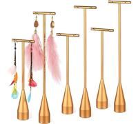 Wesiti 6 Stück Metall-Ohrring-T-Bar-Ständer für Einzelhandel, T-Ohrring-Display-Halter, Schmuckständer mit Metallsockel, für Show, Schmuck, Online-Shops, Fotografie (Gold)