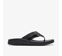 Clarks Herren Wesley Sun Flipflop, Black Leather, 42 EU