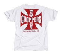 WCC West Coast Choppers T-Shirt Iron Cross Red Logo White-L