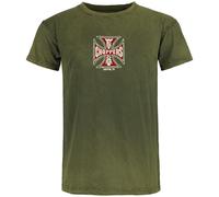 West Coast Choppers WCC Motorcycle Co. - Vintage Green Wash T-Shirt grün in S