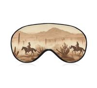 West Desert Cowboys Reit-Schlafmaske, Augenmaske, Augenmasken für Damen, Herren, Reiseaugenmaske, verstellbare Schlafmaske, Schlafmaske, Verdunkelung, niedliche Schlafmaske