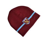 West Ham FC Offizieller Beanie Strickmütze (Einheitsgröße) in Claret/Blau - Perfekt für Fans und kalte Tage!