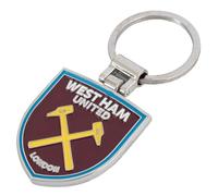West Ham United FC - Executive Schlüsselanhänger Wappen (Einheitsgröße) (Weinrot/Silber)