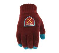 West Ham United FC - Herren/Damen Unisex Winterhandschuhe Touchscreen (Einheitsgröße) (Scharlachrot/Himmelblau)