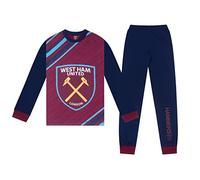 West Ham United FC Jungen-Pyjama lang mit Sublimationsdruck OFFIZIELLES Fußballgeschenk - Dunkelblau - 13-14 Jahre