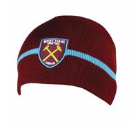 West Ham United FC Strickmütze mit Wappen, Weinrot / Himmelblau, Einheitsgröße