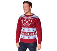 West Ham United Weihnachtspullover Herren & Teenager mit Rundhalsausschnitt - Fußball Geschenke für Männer (Rot, 3XL)