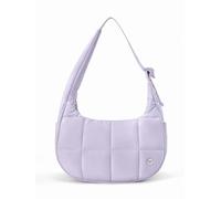 WESTBRONCO Kleine Puffer Crescent Umhängetasche für Frauen Nylon Gesteppte Schultertaschen Puffy Handtaschen mit verstellbarem Riemen, Violett, Small, Puff