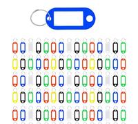 Westcott Schlüsselanhänger 100 Stück | 100er Pack robuste Anhänger zum Beschriften mit austauschbaren Etiketten | Mit Metall-Ring in der Farbe Blau | E-10653 00