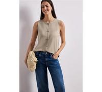 Street One - Weste aus Jersey mit Rundhals beige - Gr. - 38