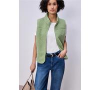 Street One Frauen Weste aus Teddy-Material mit Zipper in Grün, Gr: 44