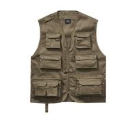 schlichte Brandit Herren Jacke Reißverschluss Taschen Khaki M
