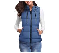 Weste Damen, Winterjacke Damen Kurz Ärmellose Steppweste mit Abnehmbarer Kapuze Warm Winter Gesteppt Weste Große Größen Kapuzenweste Winterweste Kurze Bodywarmer Daunenweste Übergangsjacke