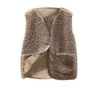 Weste für Damen, Weich und Flauschig, Kurze Fellweste, Perfekt für Kältere Tage, Stylische Damen Weste, Befestigt mit Haken, Weste für Frauen mit Satin-Futter Frühlingsangebote