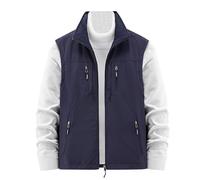 Weste Herren, Fleece Weste Leichte Arbeitsweste Fleeceweste Ärmellos Schwarz Steppweste Softshellweste Sportweste Gefüttert Slim Fit,Blau,L