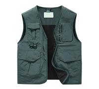 Weste Herren Outdoor, Herrenwesten Sportlich Elegant - Lässige ärmellose leichte Outdoor-Jacke für Frühling Sommer und Herbst für den täglichen Gebrauch zu Hause zum Entspannen und Wandern (Green XL)