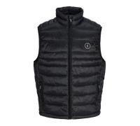 Steppweste JACK & JONES "JJEKINGSLEY LIGHT BODYWARMER COLLAR NOOS", Herren, Gr. L, schwarz, Web, Obermaterial: 100% Nylon, unifarben, regular fit normal, ohne Ausschnitt, Westen Steppweste, Kunstfaser
