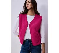 Fellweste STREET ONE, Damen, Gr. 46, magenta dream, Stoff, 100% Polyester, unifarben, normal normal, V-Ausschnitt, Westen, mit V-Ausschnitt (17257315-46) magenta dream