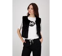 MONARI Gilet in Felloptik schwarz | 44