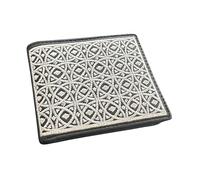 Western Rodeo Geldbörse aus Leder - zweifach gefaltete Cowboy-Geldbörse mit silbernem Gewinde Diamant Kreis Geometrisches Design, Schwarz, Western Wallet