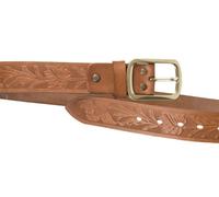 Westerngürtel Hosengürtel Ledergürtel mit floralem Design 100 cm braun