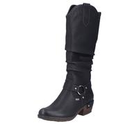 Westernstiefel RIEKER, Damen, Gr. 36, Normalschaft, schwarz, Lederimitat, unifarben, Schuhe Westernstiefel, Blockabsatz, Cowboystiefel mit wasserabweisender riekerTEX-Membran (60420154-36)