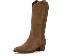 Westernstiefel TAMARIS, Damen, Gr. 37, Normalschaft, braun, Veloursleder, unifarben, Schuhe Westernstiefel, Blockabsatz, Cowboystiefel in spitzer Form (91716116-37)