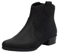 Westernstiefelette RIEKER, Damen, Gr. 39, schwarz, Lederimitat, unifarben, Schuhe, Stiefelette, Cowboyboots, Blockabsatz, mit Innenreißverschluss (59056439-39) schwarz