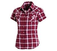 Westernwear-Shop Stars & Stripes Damen Kurzarm-Westernbluse Doreen Edition Damen Westernhemd Westernkleidung Westernshirt Westernoberteil Westernoutfit f??r Frauen (Large) Rot