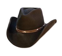 Westernwear-Shop Stars & Stripes Wollfilzhut Dallas Black - schwarz Edition Westernhut Cowboyhut Westernkleidung Filzhut f??r Damen und Herren (Large) Schwarz