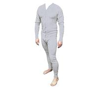 Westernwear Western Long John Cowboy Baumwoll-Unterw??sche versch. Farben - einteilig mit Ges??? Schlitz (Grau, 4XL)