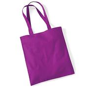 Westford Mill Einkaufstasche WM101 Bag for Life lange Henkel Baumwolle Magenta 38 x 42 cm
