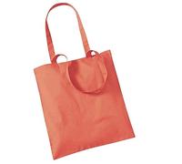 Westford Mill - Baumwoll-Tragetasche mit langen Henkeln One Size,Coral