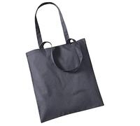 Westford Mill Baumwoll-Tragetasche WM101 – lange Henkel – Graphite Grey 38 x 42 cm