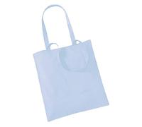 Westford Mill Baumwoll-Tragetasche Bag for Life mit langen Henkeln Pastellblau 38 x 42 cm
