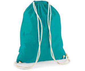 Westford Mill Baumwoll Turnbeutel Sportbeutel W110 emerald 37 x 46 cm