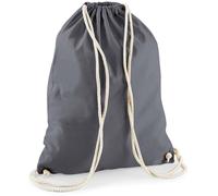 WM110 Westford Mill Turnbeutel aus Baumwolle Graphite Grey 37 x 46 cm
