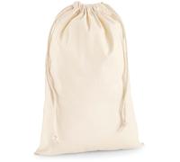 WM216 Westford Mill Schuhtasche Schuhbeutel Turnbeutel aus Baumwolle Natural L (40 x 61,5 cm)