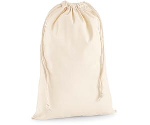 Westford Mill Baumwollbeutel Sportbeutel W216 natural M (31 x 48 cm)