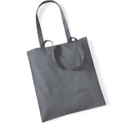 Westford Mill Baumwoll-Tragetasche WM101 – lange Henkel – Graphite Grey 38 x 42 cm