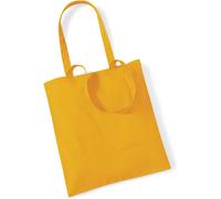 Westford Mill – Einkaufstasche Bag for Life Baumwolle, lange Henkel, 38 x 42 cm, Mustard