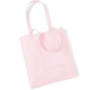 Westford Mill Baumwoll-Tragetasche WM101 Bag for Life – lange Henkel, 38 x 42 cm, Pastellrosa