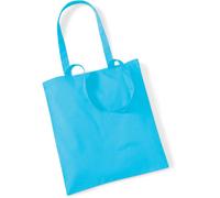 Westford Mill Einkaufstasche aus Baumwolle WM101 Bag for Life lange Henkel Surf Blue 38 x 42 cm