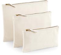 WM530 Westford Mill Kulturtasche mit Metall-Reißverschluss Natural L (20 x 28 cm)